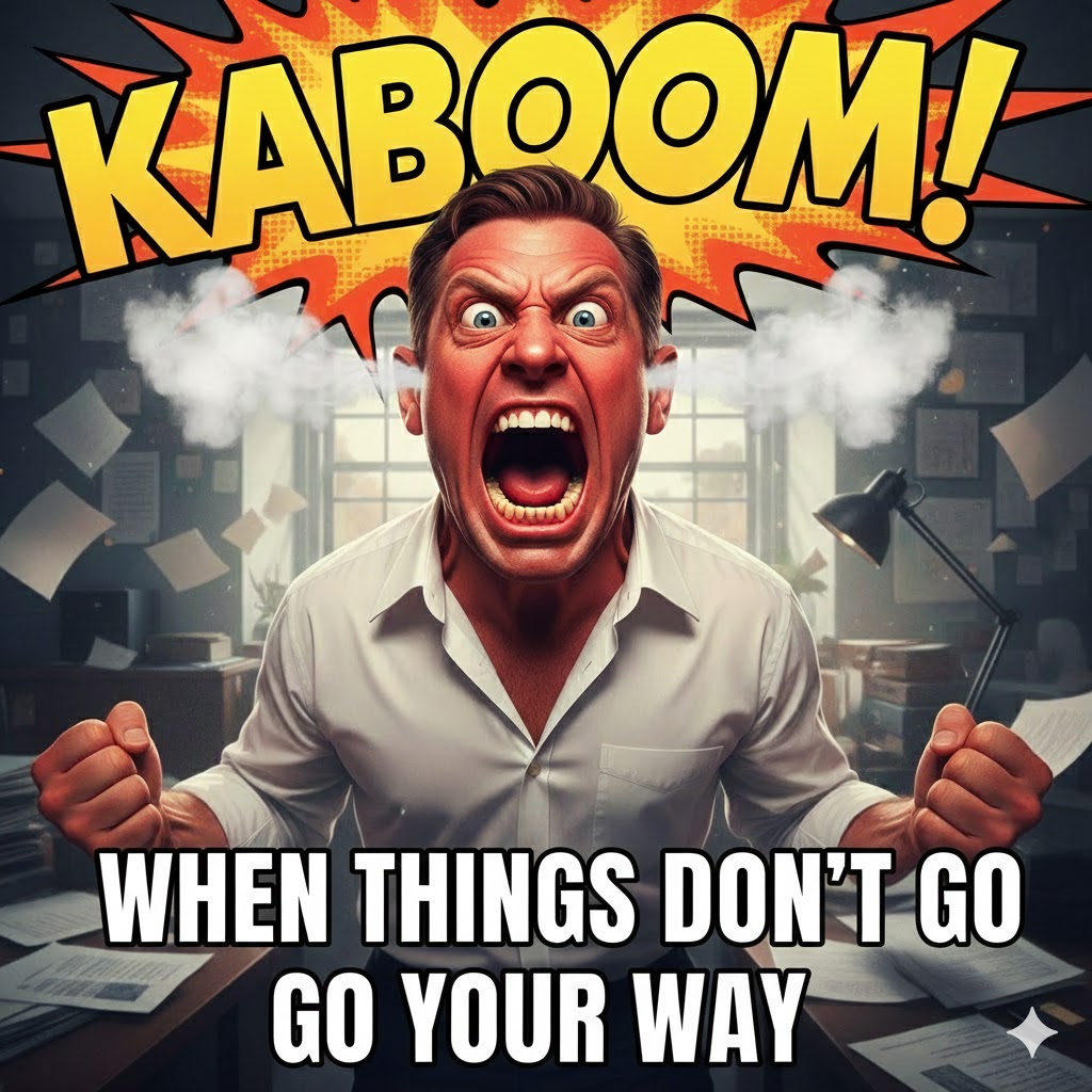 Frustrated person at work